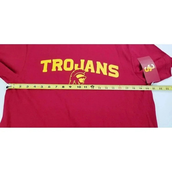 Authentic Apparel Size Medium Men's USC Trojans Fight No! Red Short Sleeve Tee - Picture 3 of 10